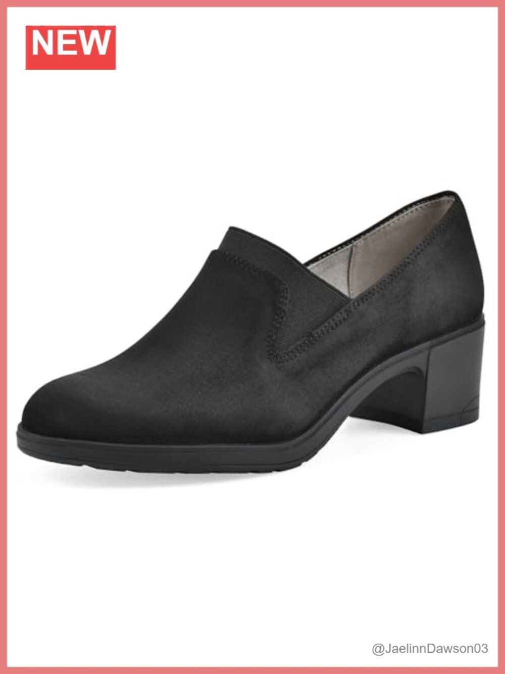 Women's Cushioned Block Heel Ankle Booties, Almond Toe, Pull-On Style